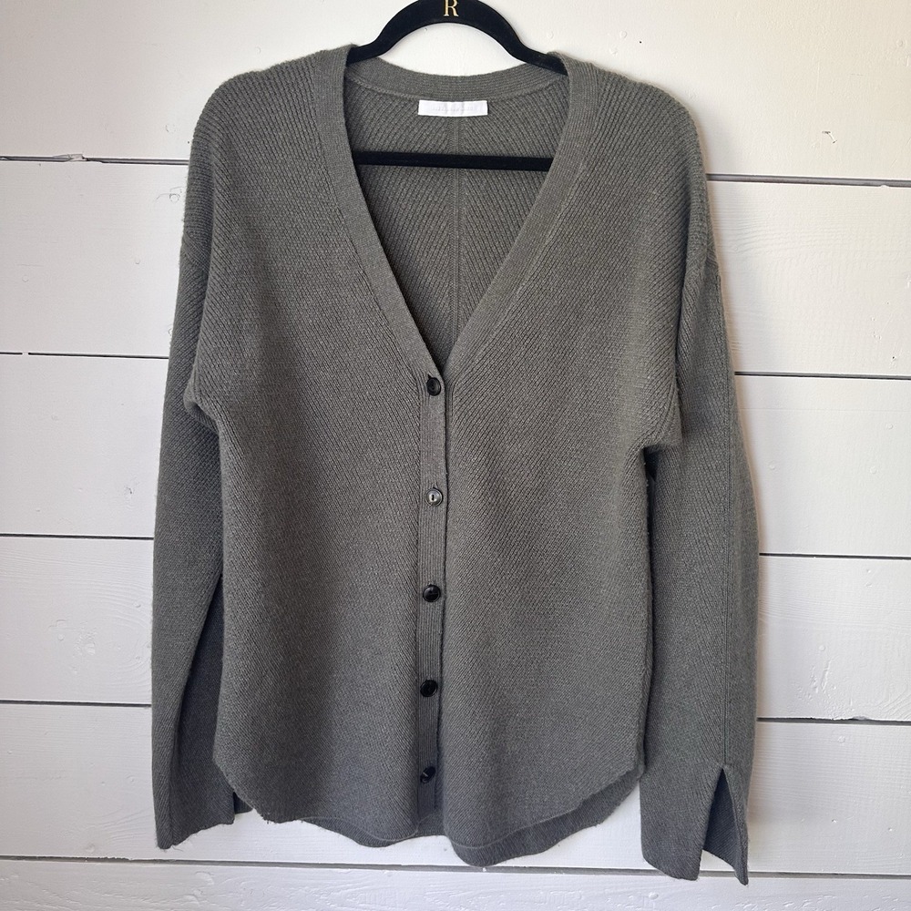 Alexander Wang Olive Green‎ Cashmere Oversized Boyfriend Cardigan Sample M
